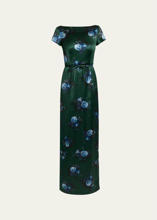Erdem Duchess Printed Boatneck Maxi Dress