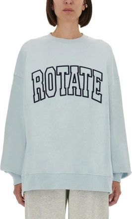 Rotate Sweatshirt met geborduurd logo - Dames - Sweatshirts - Blauw - M - Katoen - Hoodies & sweatvesten