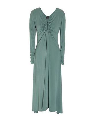 8 by YOOX V-NECK RUCHED MIDI DRESS