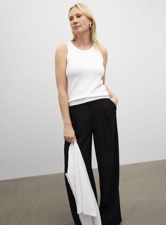 Contemporaine Womens Flowy cable-knit Cami Top