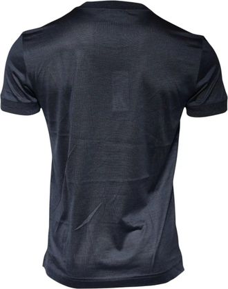 Dolce & Gabbana Blue Silk Crew Neck Short Sleeves Men T-Shirt