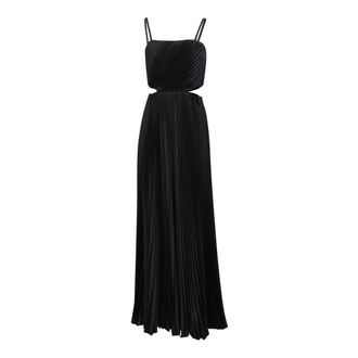Alice & Olivia Zwart Cut Out Jumpsuit - Dames - Maxi kleedjes - Zwart - 2XS - Polyester - Kleedjes