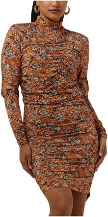 Gestuz Korte Oranje Jurk Odagz Stijl - Dames - Korte kleedjes - Veelkleurig - L - Polyester - Kleedjes
