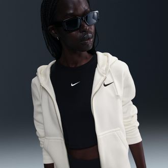 Nike Womens Nike Sportswear Phoenix Fleece Full-Zip Hoodie in White | HJ0995-133