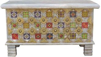 Wanderlust Deco Wanderlust Deco - Baul De Madera Azul 80x40x45h Cm