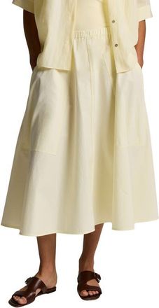 Vince Stretch Cotton Midi Skirt in Sun Petal at Nordstrom, Size Xx-Small