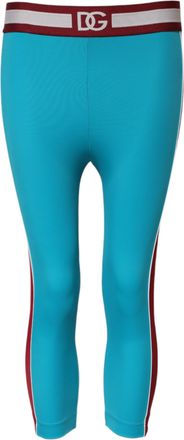 Dolce & Gabbana Blue Nylon Slim Fit Cropped Leggings Womens Pants (Pre-Owned)