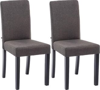 Clp Clp - Juego De 2 Sillas De Comedor Ina De Tela Gris Oscuro Negro