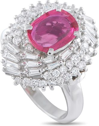 Luxury Bazaar Platinum 1.52ct Diamond and Ruby Ring MF38-052126