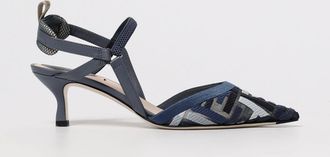 Fendi Slingback Colibr&igrave; Lite Fendi in nylon e pelle con monogram ricamato