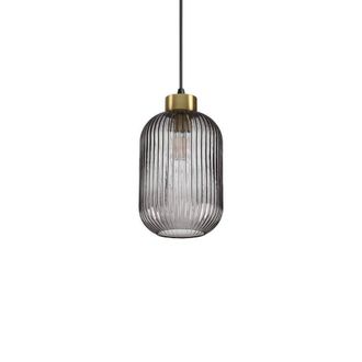 Netlighting Mint1 Indoor Glass Dome Ceiling Pendant Lamp 1 Light Smokey E27 in Grey