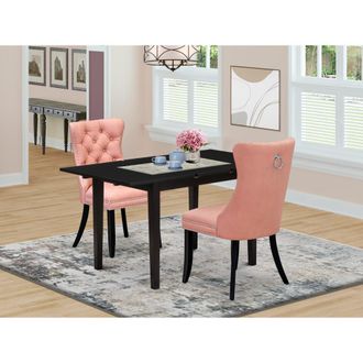 East West Furniture 3 Piece Kitchen Table Set