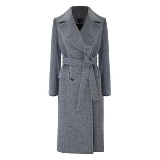 Kocca Belted Coats, female, Gray, Size: L Classic Three Quarter Length Coat