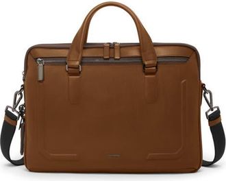 Tumi Harrison Sycamore Slim Leather Briefcase in Cognac Bombe at Nordstrom