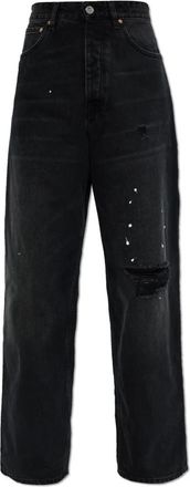 VETEMENTS Jeans met vintage-effect - Dames - Loose Fit Jeans - Zwart - W26 - Katoen - Jeans