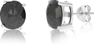 Vir Jewels 6 cttw Oval Shape Black Diamond Stud Earrings.925 Sterling Silver Prong Set