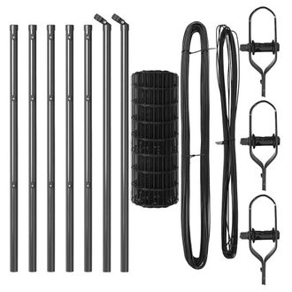 Berkfield Home Euro Fence with 13 Posts 0.4x50 m Galvanised Steel Grey