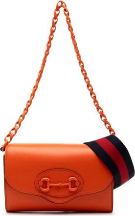 Gucci Pre-owned Shoulder Bags, female, Orange, Size: ONE SIZE Pre-owned Leather Shoulder Bag