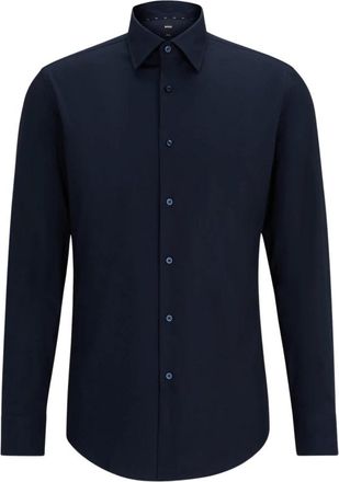 HUGO BOSS Slim Fit Kent Kraag Hemd - Heren - Casual Overhemden - Blauw - 2XL - Katoen - Overhemden