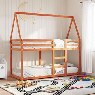 vidaXL Bunk Bed without Mattress Wax Brown 80x200 cm Solid Wood Pine Vidaxl
