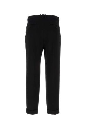 Balmain Mens Black Wool Pant Noir Exterior: Virgin Pantaloni