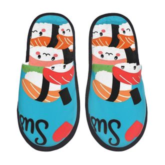 Generic I Love Sushi Women Men Slippers Non-Slip Shoes Cosy House Shoes For Indoor Outdoor Winter L