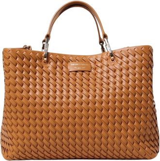 Emporio Armani Elegant Woven Tote Handbag
