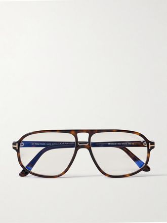 Tom Ford Occhiali Da Vista In Acetato Tartarugato Stile Aviator