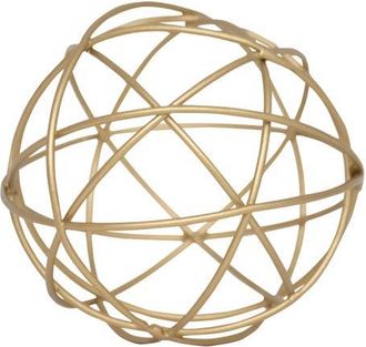 Foreside Home And Garden 4 Doreen Small Decorative Abstract Themed Tabletop Brass Metal Accent Sphere Figurine in Gold at Nordstrom