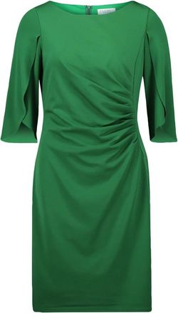 Vera Mont Kleedjes, Dames, Groen, 2Xl, Leer, Elegante Jersey Jurk met 3/4 Mouwen