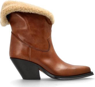 Chlo&eacute; Azelan Enkellaarsjes met Hak - Dames - Cowboylaarzen - Bruin - 38 EU - Leer - Schoenen