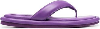 Gia Borghini Paarse Leren Flip-Flops - Dames - Slippers - Paars - 36 EU - Leer - Schoenen
