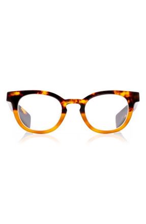 Eyebobs Total Wit 45mm Round Blue Light Blocking Glasses in Tortoise To Amber Fade at Nordstrom, Size +1.50