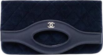 Chanel Pre-owned Pochette in Velluto Trapuntato Vintage - - Pre-owned - Donna - Blu - ONE SIZE