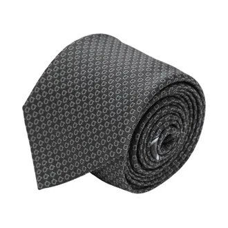 Ferragamo Accessoires, Heren, Grijs, ONE Size, Gancini Print Zijden Stropdas