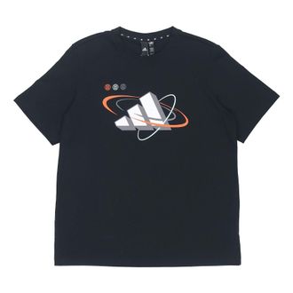 adidas Ub Gfx T Bos Logo Printing Sports Round Neck Short Sleeve Black GP0856