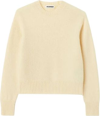 Jil Sander Rondgebreide Kleding - Dames - Ronde hals truien - Beige - L - Truien & Vesten