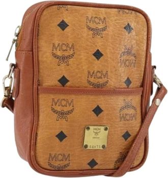 MCM Pre-owned Cross Body Bags, female, Brown, Size: ONE SIZE Pre-owned Plastic Shoulder Bag