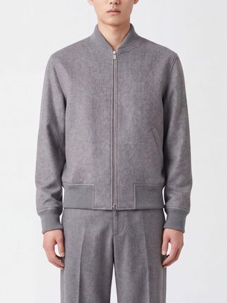 Lardini Bomber in pura lana vergine con colletto e bordi a costine