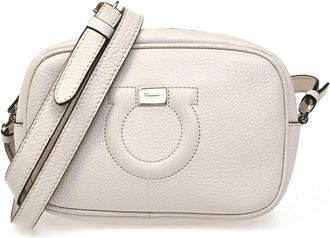 Ferragamo City Camera Leather White Leather Handbag (Pre-Owned)