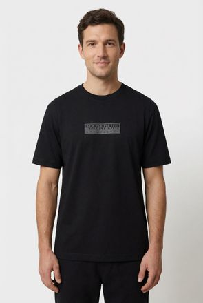 Napapijri T-Shirt NAPAPIJRI BOX LOGO, Herren, Gr. XXL, schwarz beauty, Jersey, Obermaterial: 100% Baumwolle, normal, Rundhals, Shirts T-Shirt, f&uuml;r sportliche Ak