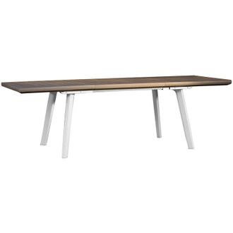 Dmora Tavolo da esterno Senago, Base per picnic, Piano da pranzo da giardino, Banco outdoor multiuso, 162x101 h77 cm, Bianco e Tortora - Dmora