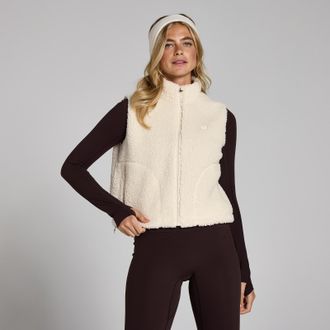 MyProtein Chaleco corto de tejido polar borg para mujer de MP - Crema suave - XS