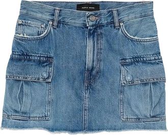 Purple Cargo mini-spijkerrok - Blauw