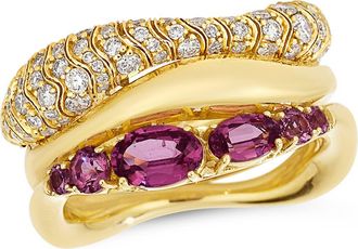 Hueb Dunas 18K Gold Diamond & Garnet Ring in Yellow Gold at Nordstrom, Size 7