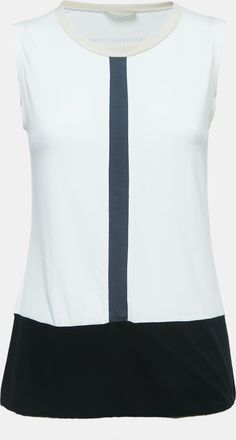 Max Mara Smax Mara White Cotton Knit Sleeveless Top