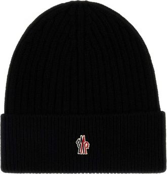 Moncler Black Logo Beanie Cap