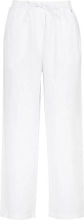 Barbour Christie Wide-Leg Broek - Dames - Wijde Broeken - Wit - S - Katoen - Broeken