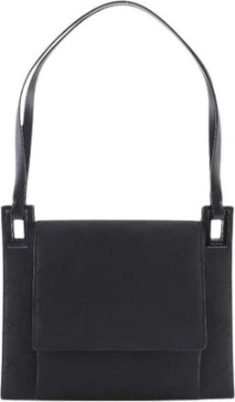 Gucci Pre-owned Satin gucci-bags - Dames - Vintage Schoudertas - Zwart - ONE Size - Satijn - Vintage