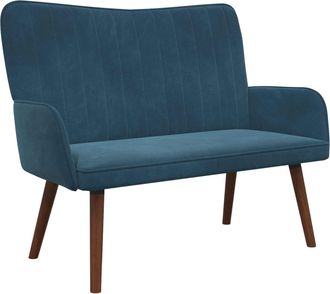 vidaXL Sof&aacute; De 2 Plazas Azul 115 X 61 X 87 Cm Terciopelo Vidaxl